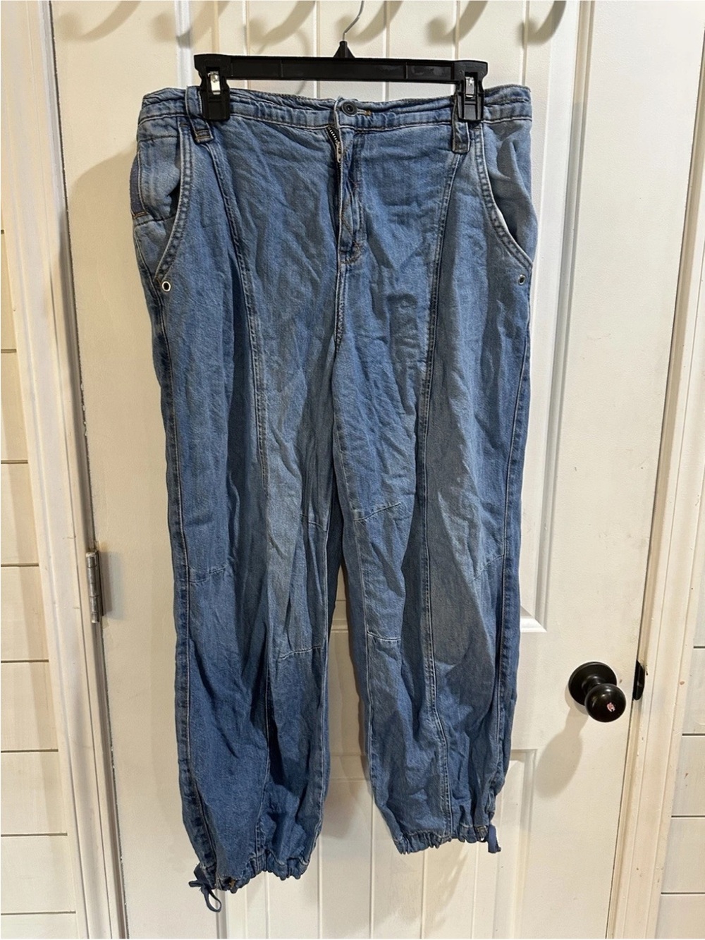 Pilcro Light Blue Boyfriend Drawstring Cuff Jeans - Picture 3 of 8